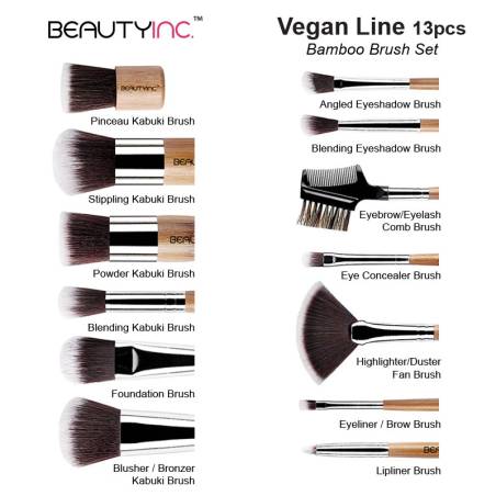 Beauty Inc. Vegan Line 13pcs Bamboo Brush Set