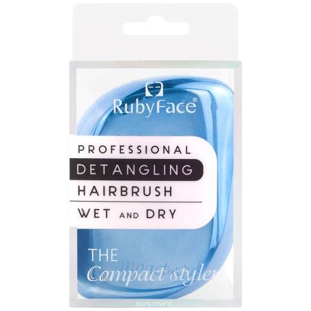 Ruby Face The Compact Styler Professional Detangling Hairbrush Sparkling Blue